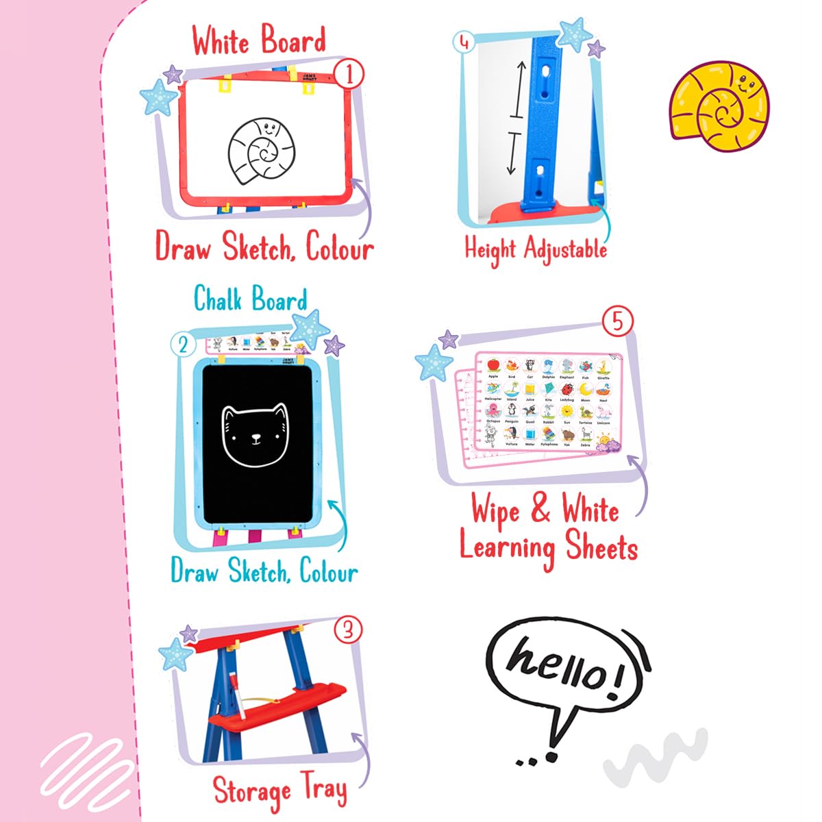 5-in-1 Kids Easel Board